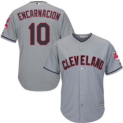 Indians #10 Edwin Encarnacion Grey New Cool Base Stitched MLB Jersey - Click Image to Close